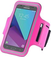 Samsung Galaxy J7 2016 Sportarmband Hardloopband Roze