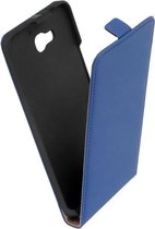 LELYCASE Flip Case Lederen Hoesje Huawei Honor 3X G750 Blauw