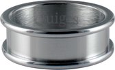 Quiges Stapelring Ring - Basisring  - Dames - RVS zilverkleurig - Maat 19 - Hoogte 6mm