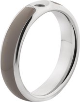 Bague en résine Melano Twisted Tracy - femme - acier inoxydable + résine taupe - 5 mm - taille 55