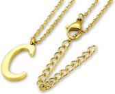 Amanto Ketting Letter C Gold - 316L Staal PVD - Alfabet - 19x9mm - 50cm