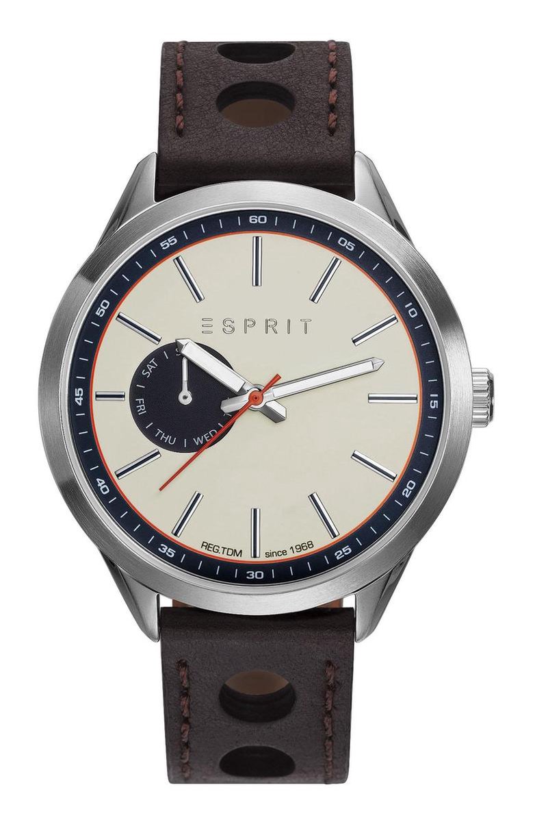 ESPRIT ES109211001 Horloge Leder - Bruin - 44 mm