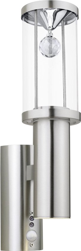 EGLO Trono 2 - Buitenverlichting - Wandlamp Met Sensor - 2 Lichts - LED - RVS