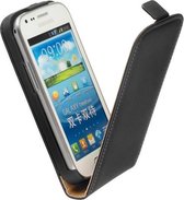 Lelycase Lederen Flip Case Cover Hoesje - Samsung Galaxy Trend? ?Plus S7580 Zwart