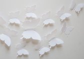 3D Vlinders - Muurdecoratie - Effen Wit