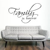 Muursticker - Family Is Forever - 58x95 - Zwart