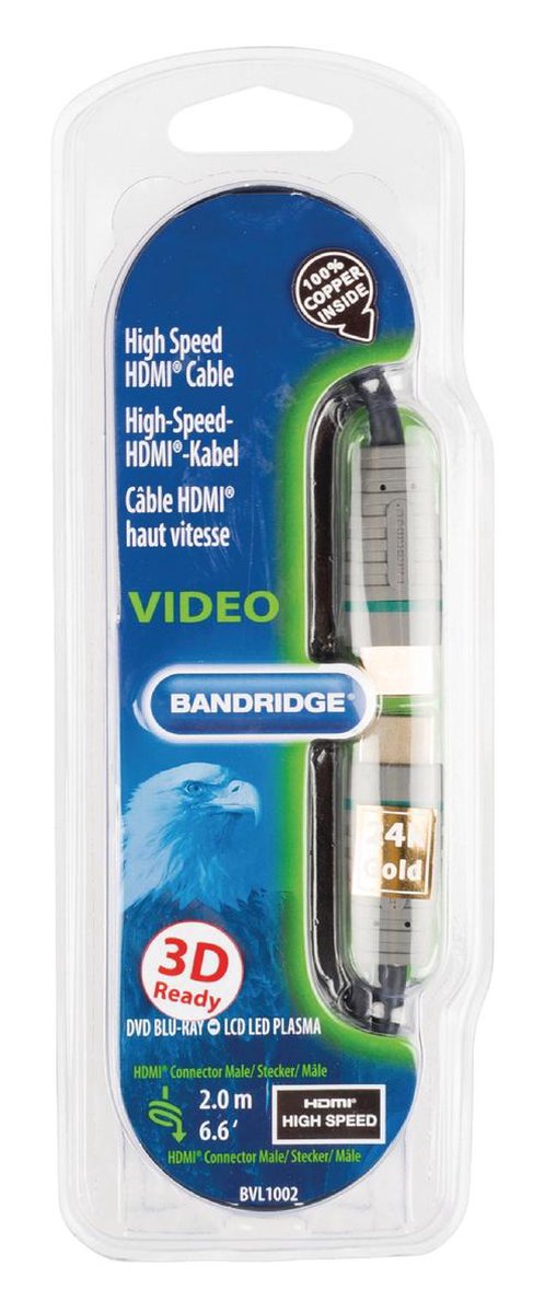 Bandridge 2m HDMI Cable