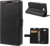 Litchi Cover wallet case hoesje LG K4 zwart
