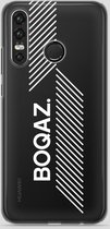 BOQAZ. Huawei P30 Lite hoesje - logo boqaz wit