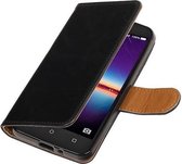 Zakelijke Book Case Telefoonhoesje Geschikt voor de Huawei Y3 II - Portemonnee Hoesje - Pasjeshouder Wallet Case - Zwart