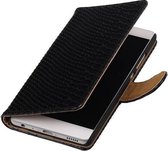 Snake Bookstyle Wallet Case Hoesjes voor Huawei P9 Plus Zwart