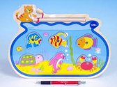 Houten visspel met hengel