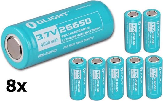 8 Stuks Olight 26650 4500mAh oplaadbare batterij voor R50/R50PRO | bol.com