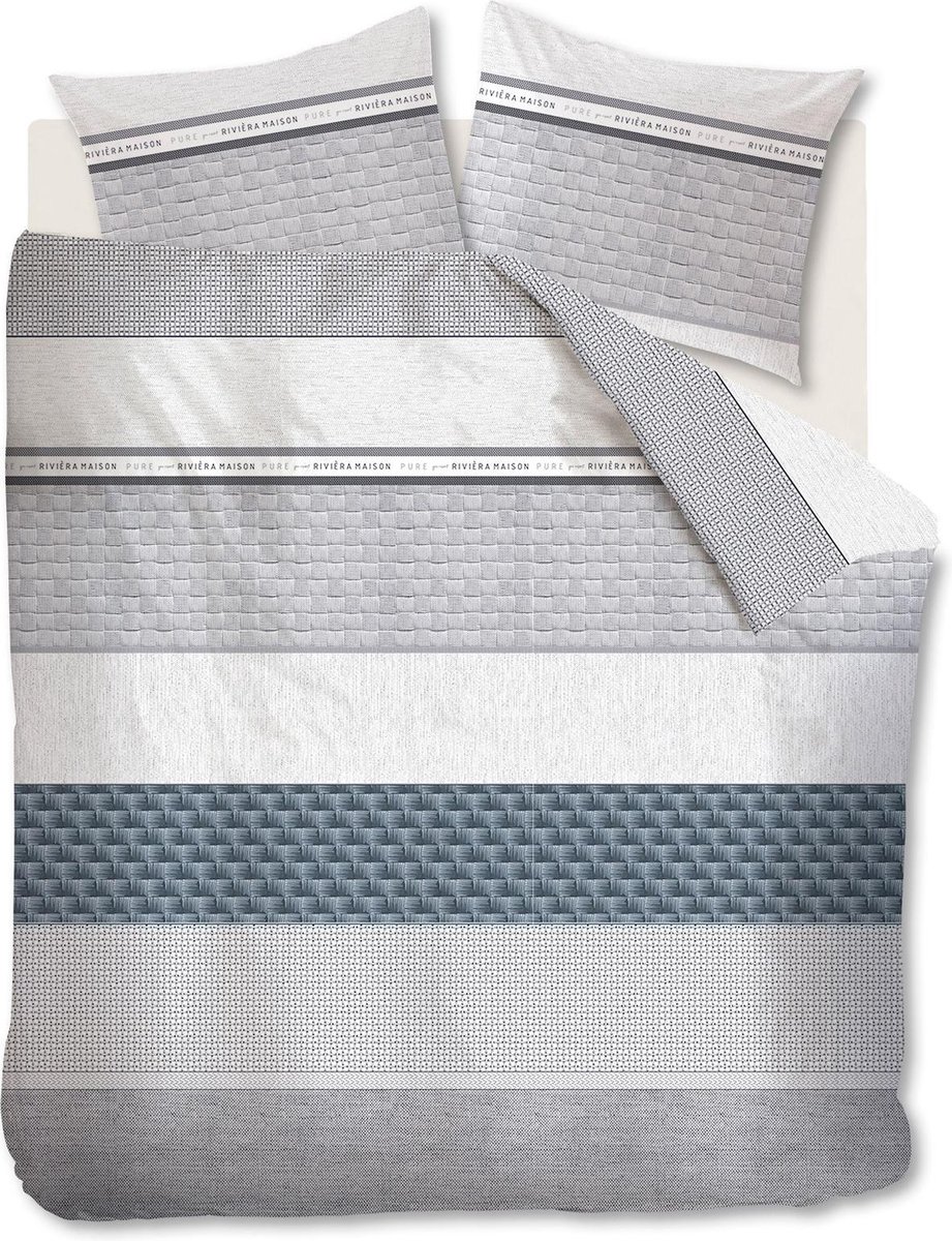 Riviera Maison Pure Resort dekbedovertrek - Lits-Jumeaux - 240x200/220 - Grijs