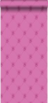zijdedruk vlies behang gecapitonneerd roze - 326345 van ESTAhome