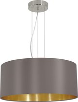 EGLO Maserlo - Lampe à suspension - 3 lumières - Ø530mm. - Nickel mat - Cappuccino/ Or