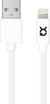 Xqisit Cotton Lightning naar USB A kabel Oplaadkabel 300 cm - Wit