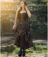 Attitude Corsets - Steampunk Lange korset jurk - XL - Zwart