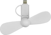 Grab 'n Go Mini-ventilator Voor Lightning En Micro Usb Wit
