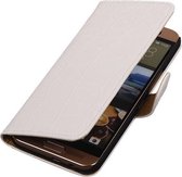 HTC One SV - Krokodil Zwart Booktype Wallet Hoesje