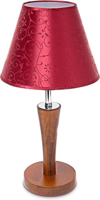 Rudyard Kipling Mijnwerker Aanhoudend relaxdays Rode tafellamp hout - Bureaulamp klassiek romantisch - Lampenkap  motief. | bol.com