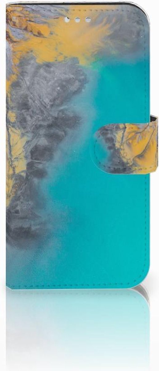 Boekhoesje voor Samsung Galaxy S7 Bookcase Marble Blue Gold