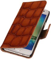 Bruin Krokodil Booktype Samsung Galaxy S3 Wallet Cover Hoesje