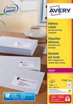 Avery witte laseretiketten QuickPeel doos van 100 blad formaat 991 x 381 mm (b x h) 1400 stuks 14 per blad