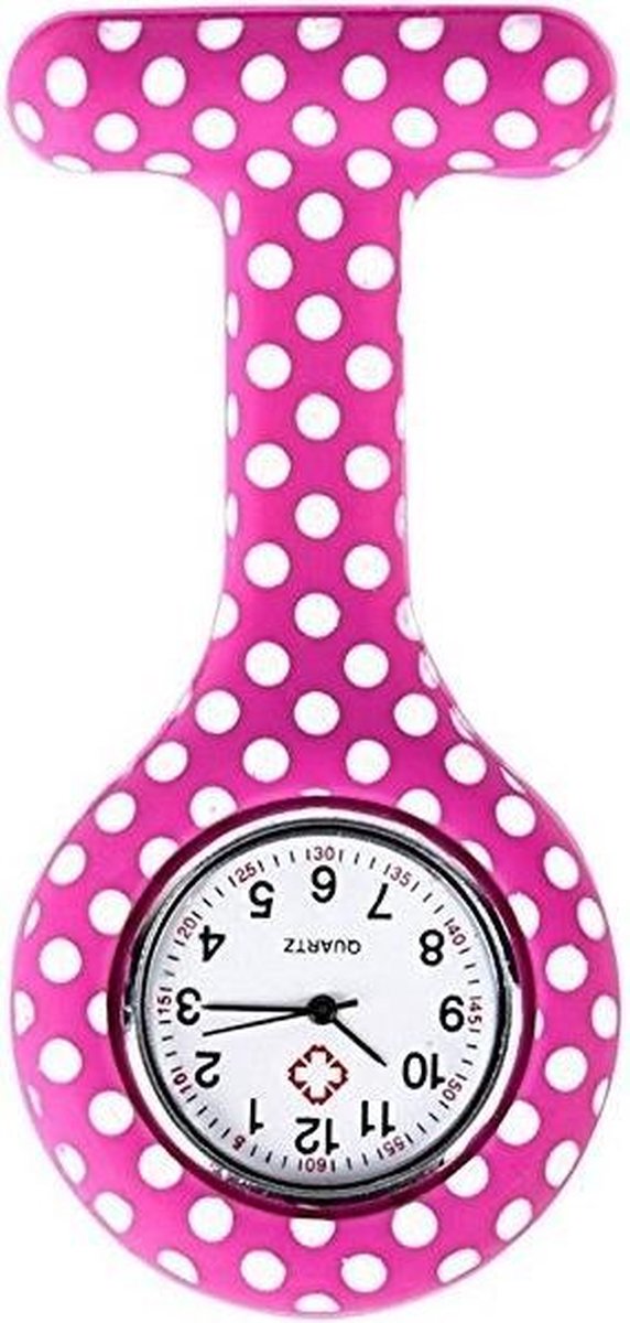 Verpleegster horloge jelly- STIPPEN ROZE