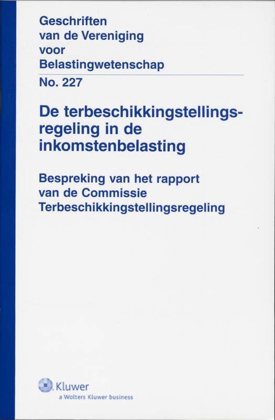 De terbeschikkingstellingsregeling in de inkomstenbelasting - cover