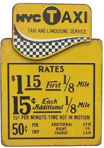 New York Taxi - Rates - Retro wandbord - Amerika USA - metaal.