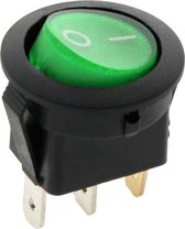 Interrupteur - vert - 12 volts - 35A - illuminé autour - 3 broches