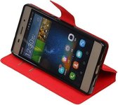 Rood Huawei P8 Lite TPU wallet case - telefoonhoesje - smartphone hoesje - beschermhoes - book case - booktype hoesje HM Book