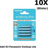 40 Stuks (10 Blisters a 4st) - AAA R3 Panasonic Eneloop Lite 1.2V 550mAh Oplaadbare Batterijen - Speciaal voor dect telefoons, Tot 3000 laadcycli - Blisterverpakking