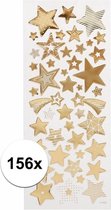 Sterren stickervel met 156 gouden stickers