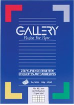 6x Gallery witte etiketten 70x42,3mm (bxh), rechte hoeken, doos a 2.100 etiketten