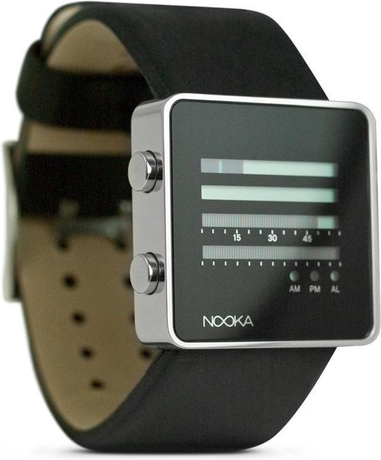 Nooka design horloge Zen-V black leather