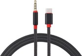 USB-C Type C Male naar Audio Jack 3.5mm Male - Kleur - Zwart, Lengte - 1 Meter