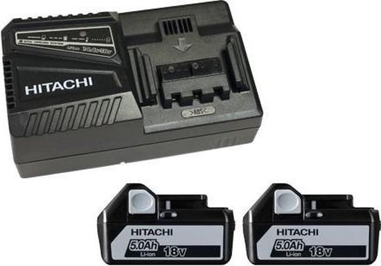 Hitachi 714911 Powerpack 18V Li-Ion accu starterset (2x 5.0Ah) + lader |  bol.com