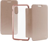 KSix Metaal Folio Case TPU - iPhone X - Rose Goud