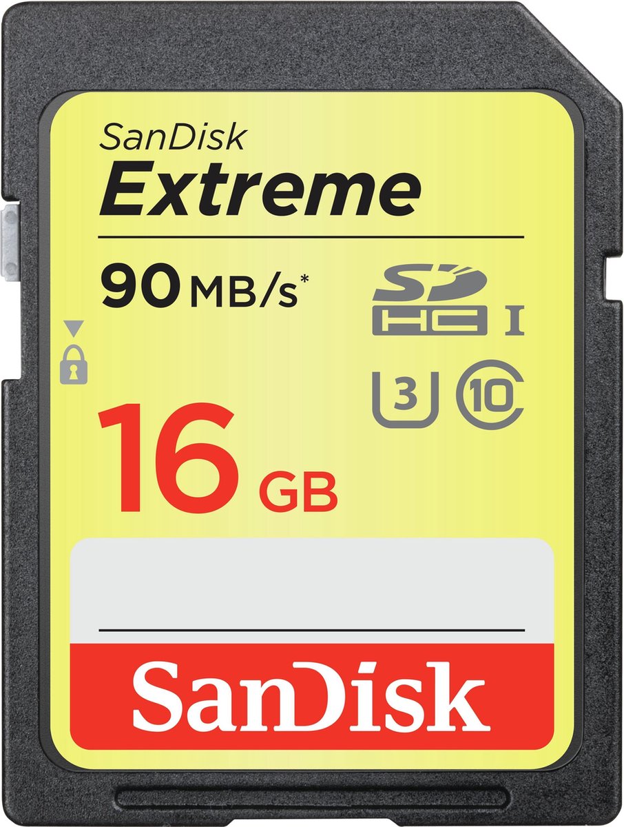 Sandisk SDHC geheugenkaart - 16GB - Extreme - U3
