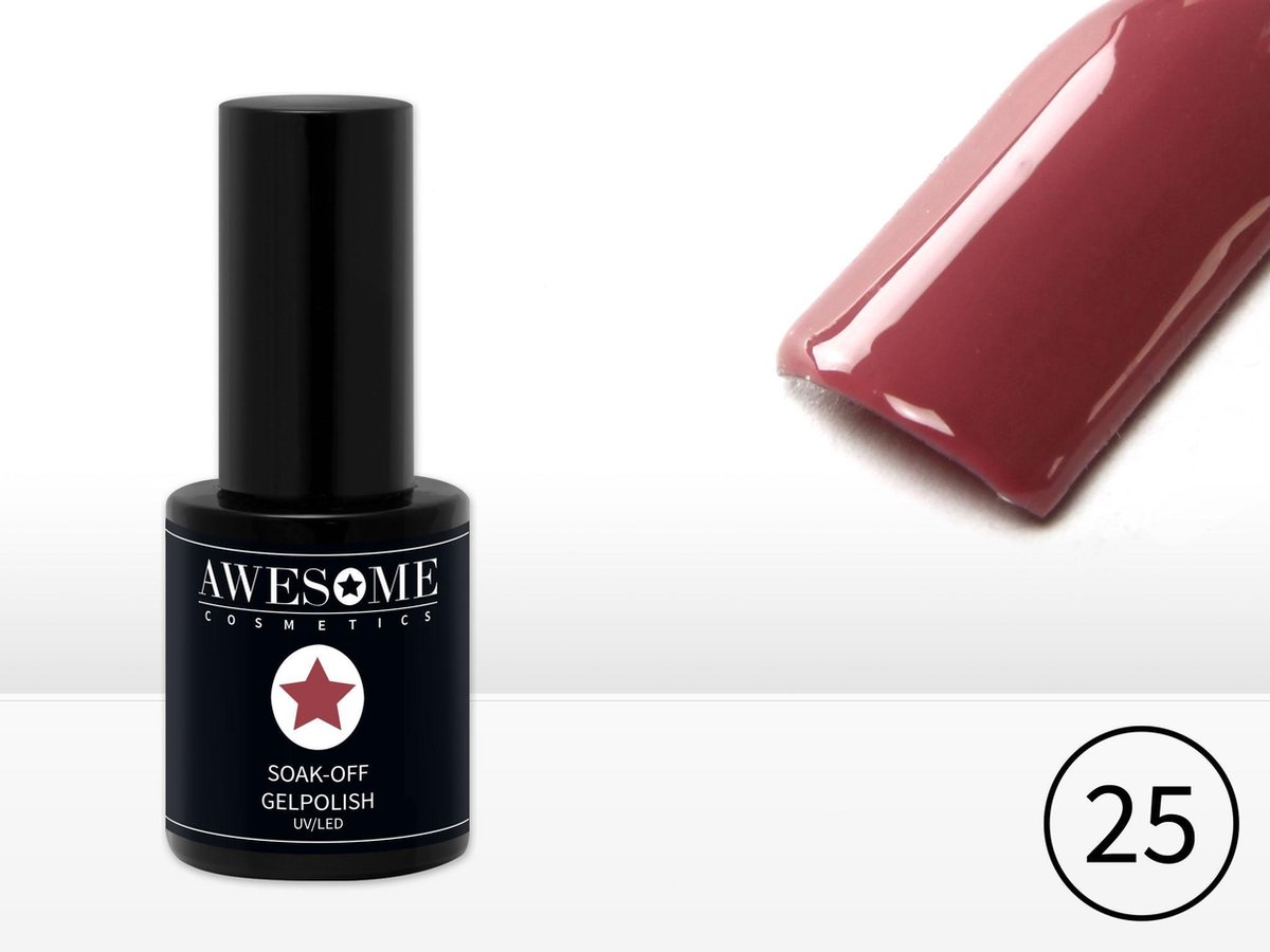 Goedkoopste Awesome 25 Paars/Bruin Gelpolish - Gellak - Gel nagellak - UV & LED