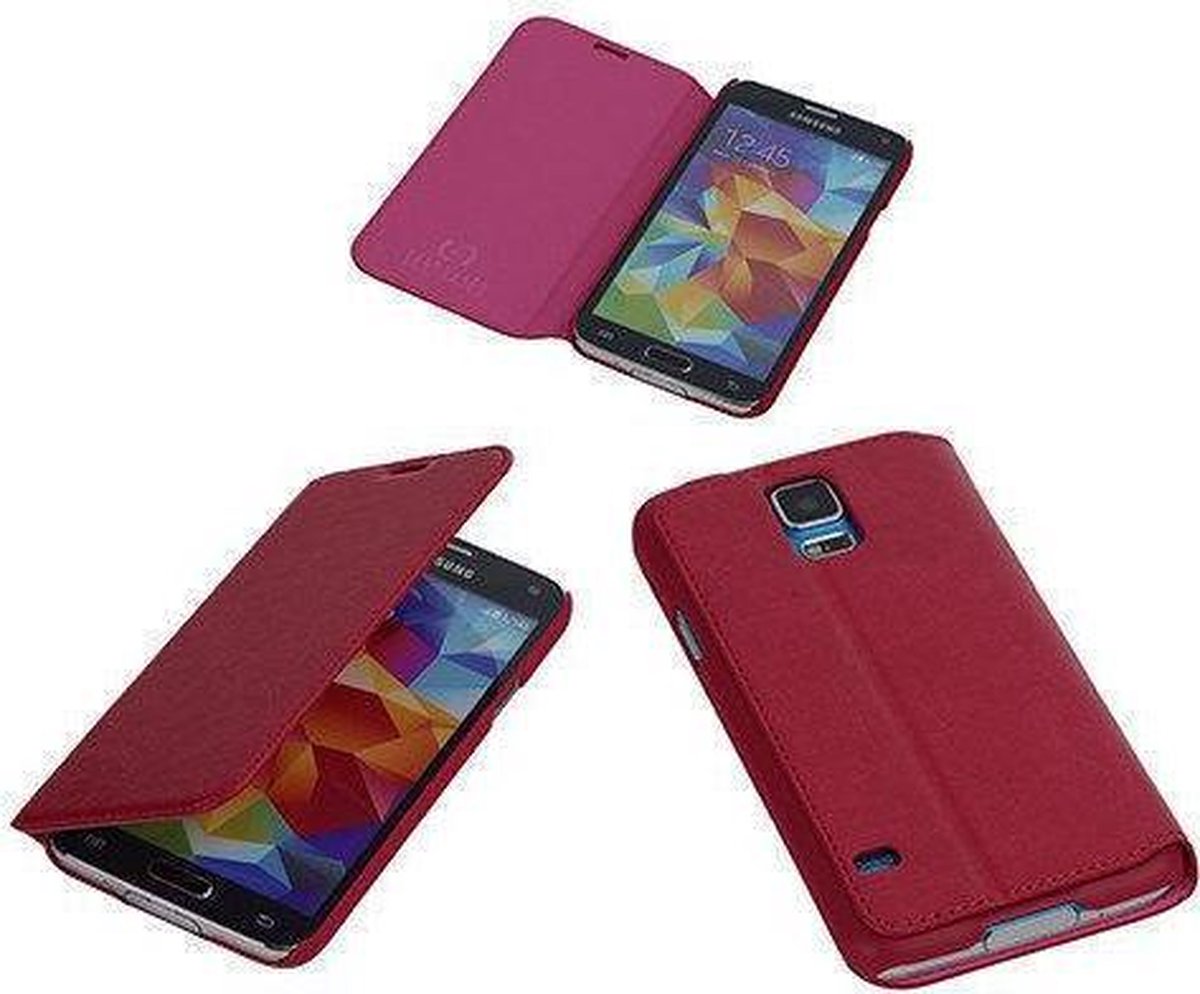 Bestcases Fuchsia Map Case Book Cover Hoesje Samsung Galaxy S5