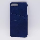 Voor IPhone 6 Plus – kunstlederen back cover / wallet – blauw