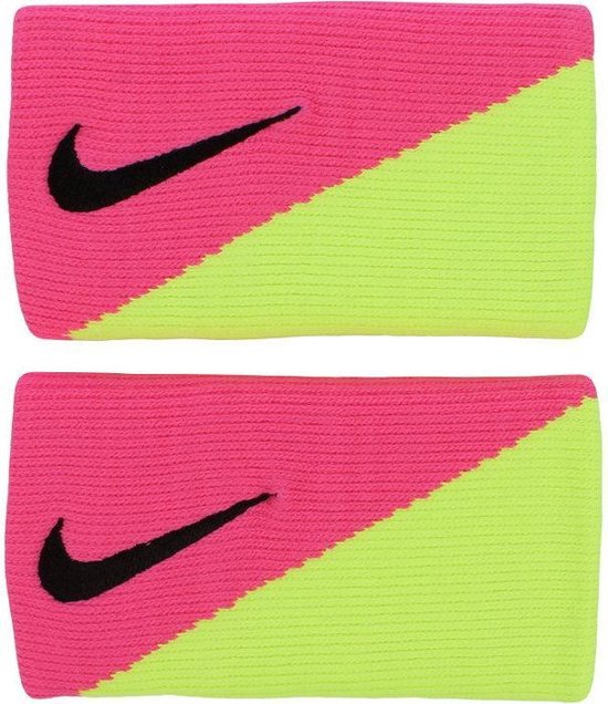 Nike Zweetbandjes - Wristband doublewide - Dri Fit - Unisex - Geel/Roze |  bol.com