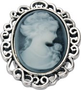 Verstelbare ring met vrouwen silhouet vintage design