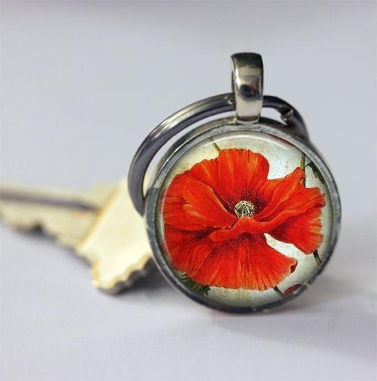 Porte-clés coquelicot rouge accessoires de mode joli cadeau | bol.com