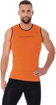 Brubeck Heren Sportkleding - 3D PRO Hardloopshirt / Sportshirt - Naadloos - Mouwloos - Oranje - XL