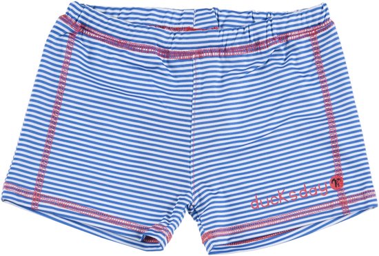 Ducksday - zwembroek - trunk - short – Blauw gestreept - Blauw - Wit - Jongen - 12 jaar - UV beschermend - Promo