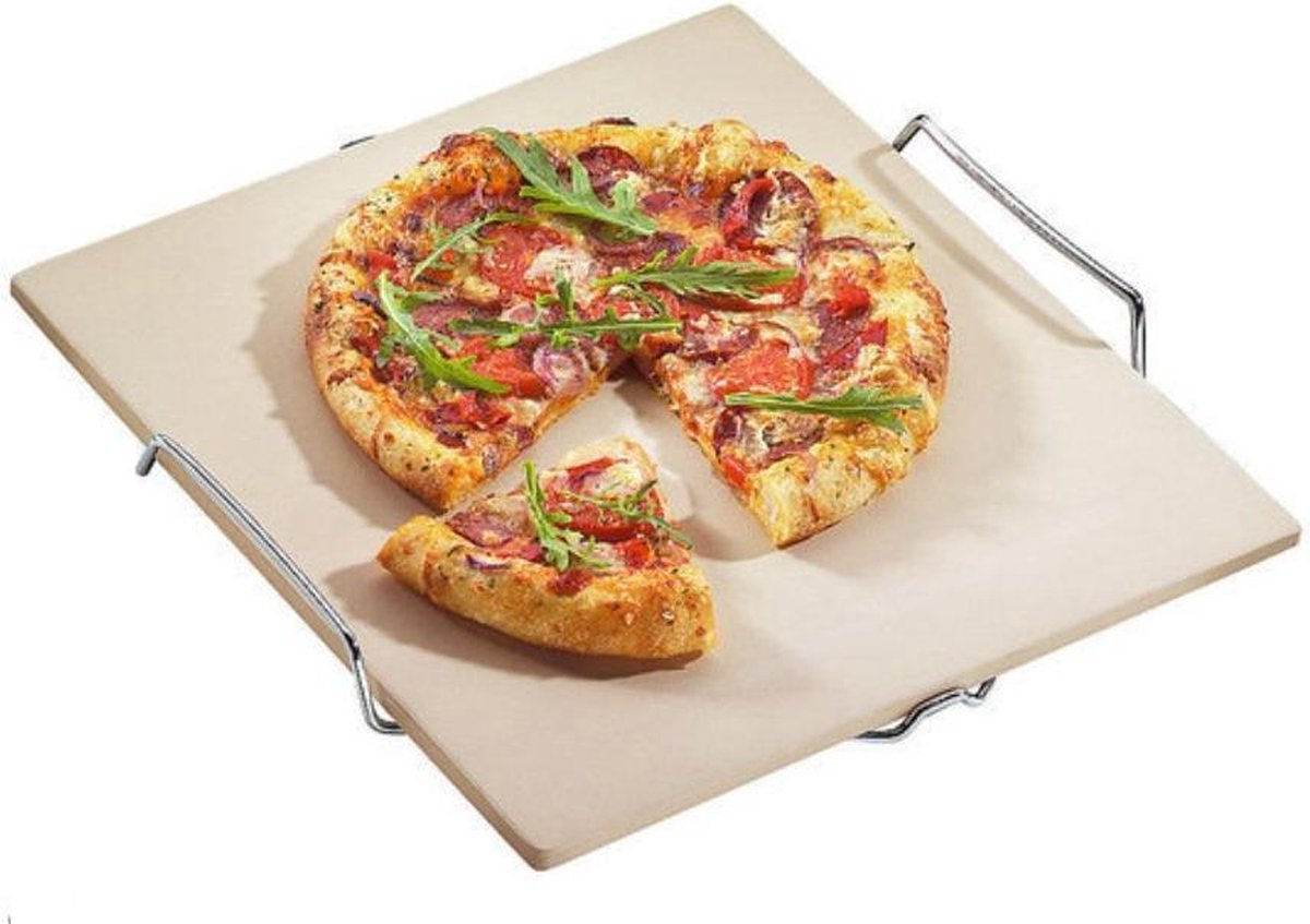 Küchenprofi Pizzasteen (met houder) 35x40cm